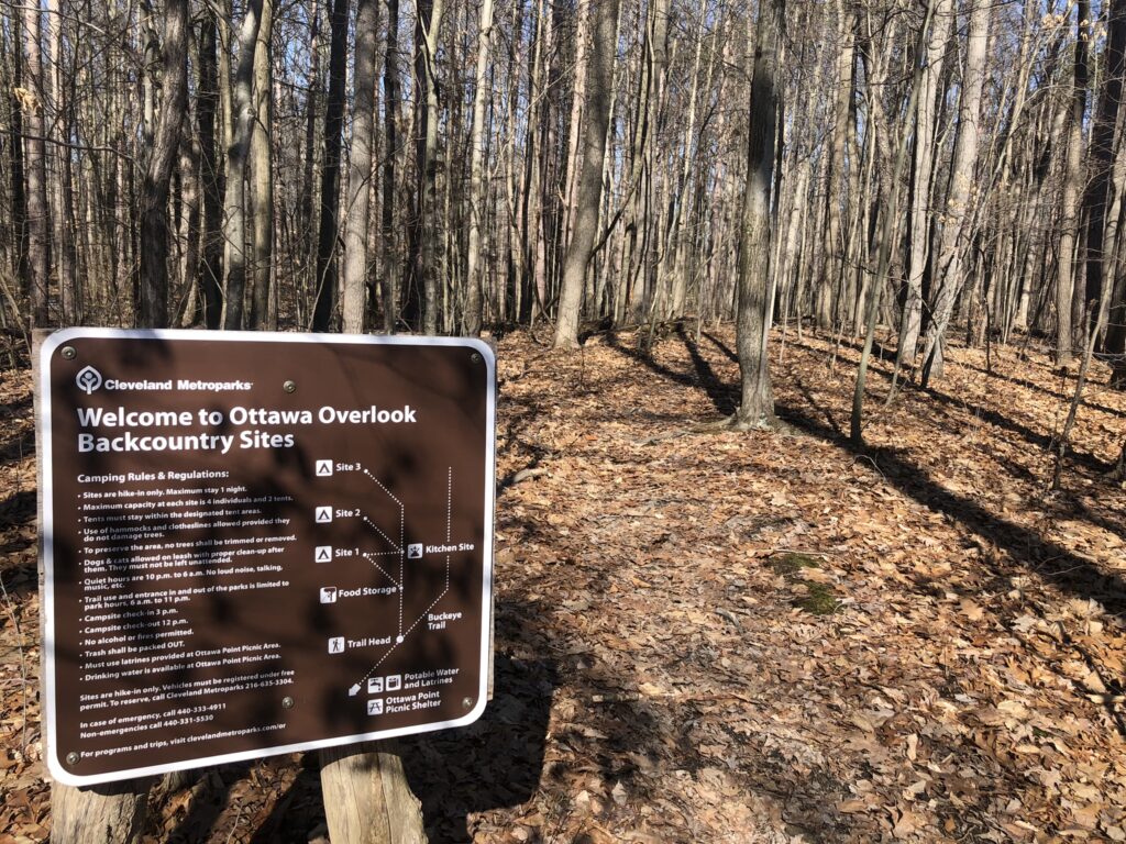 Ottawa Overlook Backcountry Campground Entrance