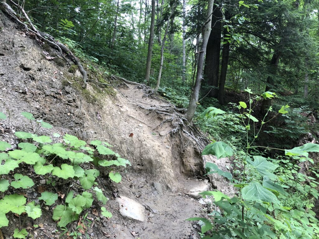 buttermilk falls uneven trail